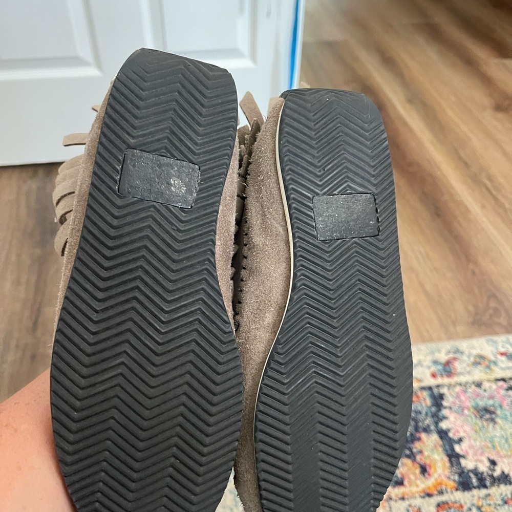 Rag & Bone Ankle Bootie Boot sz 7 Suede Leather Fringe Moc Pull-on Slip-on 37 - Picture 6 of 8